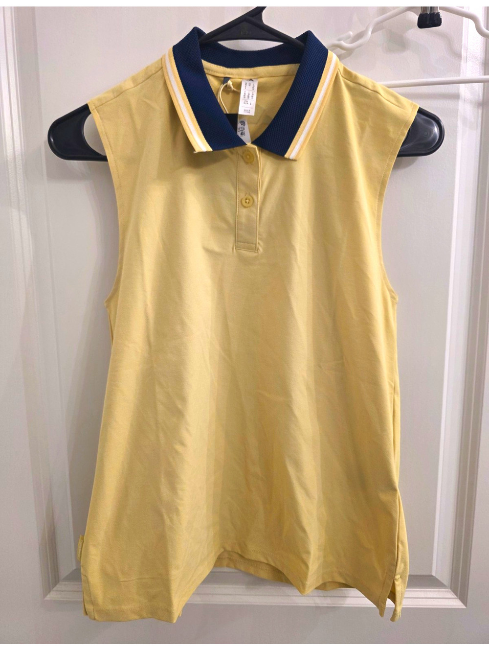 New adidas Women's Golf Sleeveless Polo Tank Yellow Size XS Twistknit